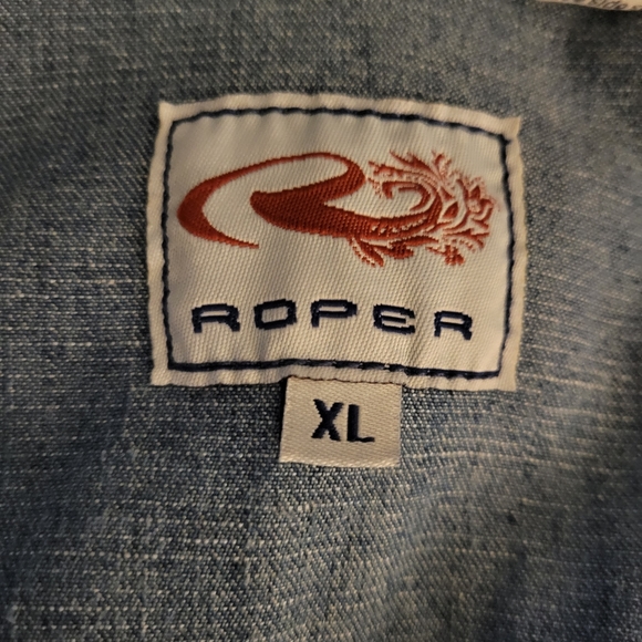 Vintage Roper XL Denim Shorty Jacket with Silver Stud Work on Front/Back/Cuffs - Picture 8 of 14